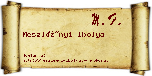 Meszlényi Ibolya névjegykártya